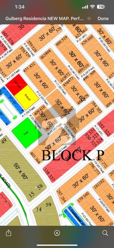 گلبرگ ریزیڈنشیا - بلاک پی گلبرگ ریزیڈنشیا,گلبرگ,اسلام آباد میں 7 مرلہ رہائشی پلاٹ 1.15 کروڑ میں برائے فروخت۔