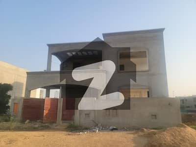 320 Sq Yards Dead-End Corner Super Gray Structure, 80% Work Done With Basement Huge Green Belt Villa For Sale In Bahria Town Karachi, Precinct 6
