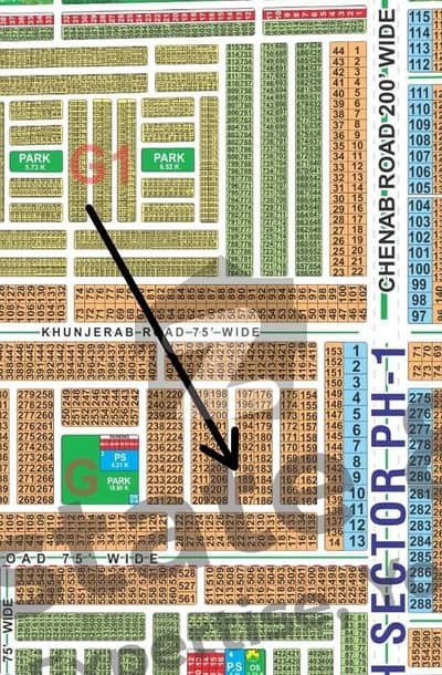 G Block 1 Kanal On Ground Carpeted Road Plot Available