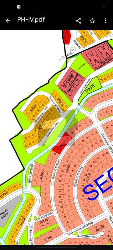Sector D Plot no7 street 9 South face front open plot available for sale