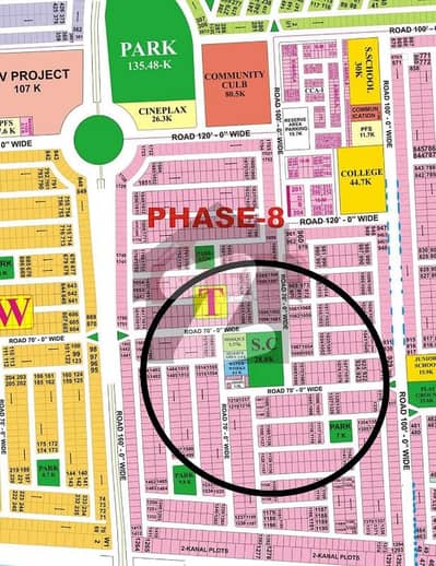 ڈی ایچ اے فیز 8 - بلاک ٹی فیز 8,ڈیفنس (ڈی ایچ اے),لاہور میں 2 کنال رہائشی پلاٹ 13.35 کروڑ میں برائے فروخت۔