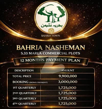 5.33 Marla commercial plot available for sale in bariya nashaman Lahore with hot location near by 120 feet main Bolivar
