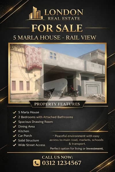 5 Marla Single Storey Structure At Railview For Sale