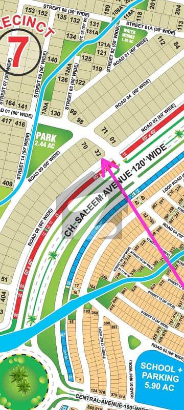 1200sq Yd Corner Main Entrance Plot In Bahria Town Karachi At Precicnt-7 Is FOR SALE. Best For Investment