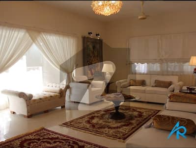 Ultra-Luxury Fully Furnished 2 Bed Ground Portion in 500 Sq. Yards Bungalow with Lawn & 2 Car Parking Available for Rent in DHA Phase VII, Karachi