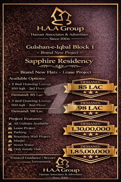 گلشنِ اقبال - بلاک 1 گلشنِ اقبال,گلشنِ اقبال ٹاؤن,کراچی میں 3 کمروں کا 6 مرلہ فلیٹ 1.9 کروڑ میں برائے فروخت۔