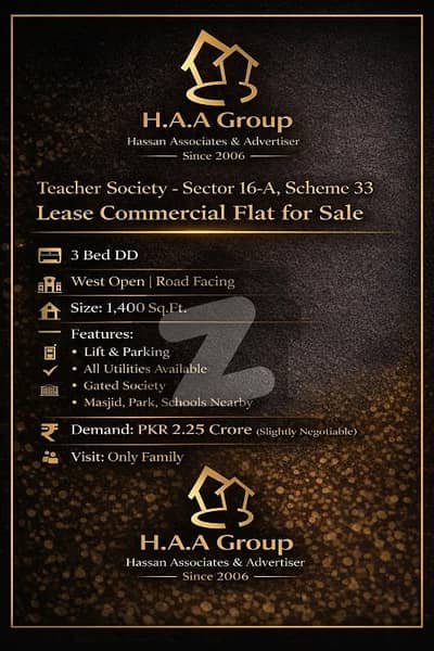 Lease 3 Bed Flat Teacher Society 16A