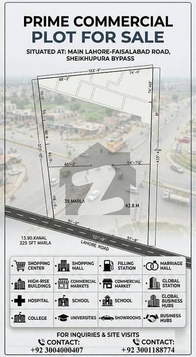 13.90 Kanals Commercial Plot For Sale