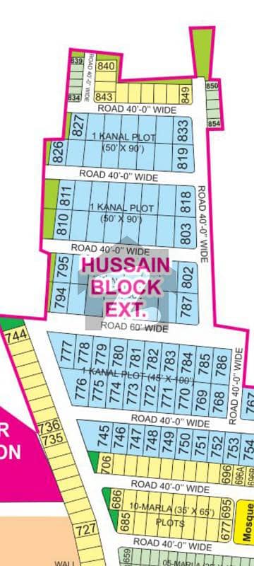 1 Kanal On Ground Possession Investor Rate Plot For Sale In Nargis Ext/Hussain Ext Block Bahria Town Lahore