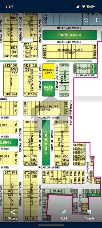 10 Marla Park Facing Plot | Possession + Utilities Paid | Tauheed Block Bahria Town.