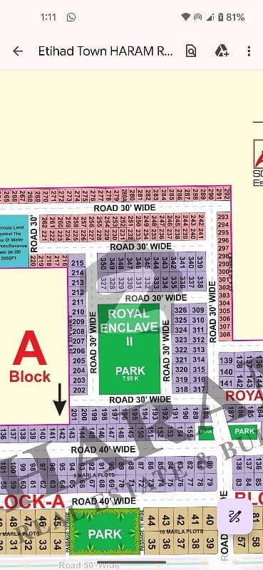 3 Marla Plot for Sale in Etihad Town Phase 1 Raiwind Road Lahore