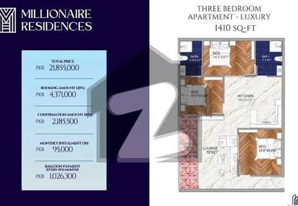 بحریہ ٹاؤن سیکٹر سی بحریہ ٹاؤن,لاہور میں 3 کمروں کا 6 مرلہ فلیٹ 2.12 کروڑ میں برائے فروخت۔