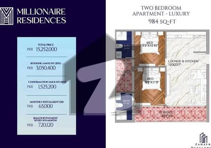 984 sq ft | 2 Bed Apartment Pay just Rs 65,000 per month