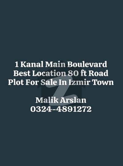 1 Kanal Best Location 80 ft Road Plot For Sale In Izmir Town