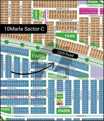 10Marla Sector-C 150Feet Road Back Location Plot Available For Sale.