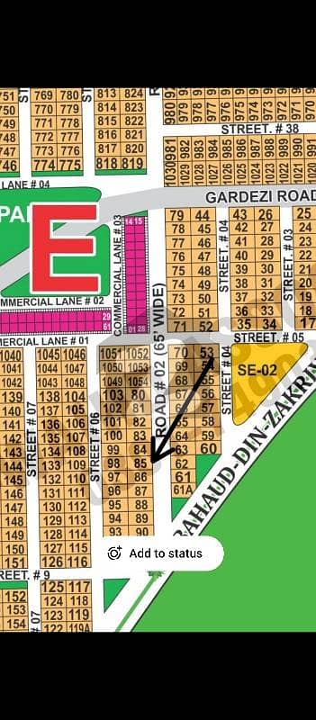 DHA Multan sector E 1 kanal residential plot near to park, Masjid and commercial. Very close to 150ft road.