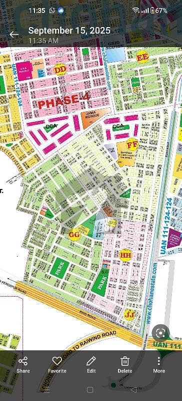 Corner 1 Kanal Plot Phase 4 Top Location For Sale In DHA Lahore.