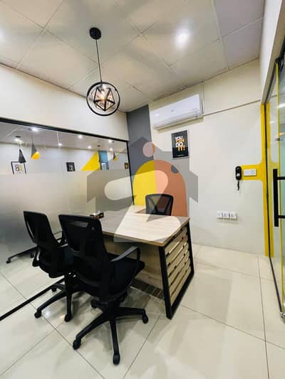 Spacious furnished office available for Rent | furniture, inverter AC, Cafe & Generator and UPS Backup