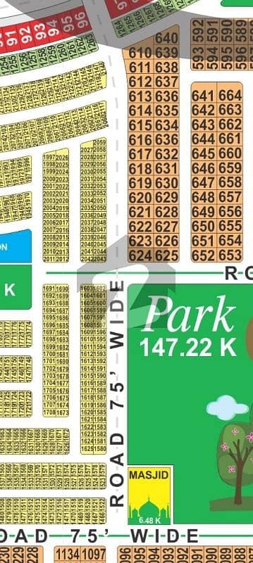 LDA city Lahore CC block 5 Marla plot for sale on 75 ft road near big park direct access 150 ft road hot location plot