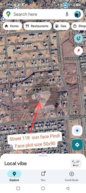 STREET 118 PLOT SUN FACE PINDI FACE