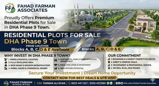 Fahad Farman Associates Offers DHA 9 Town Plot For Sale