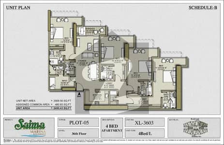 4 Bedroom Luxury Apartment 2490 Sq Foot Boulevard Facing CHANCE DEAL