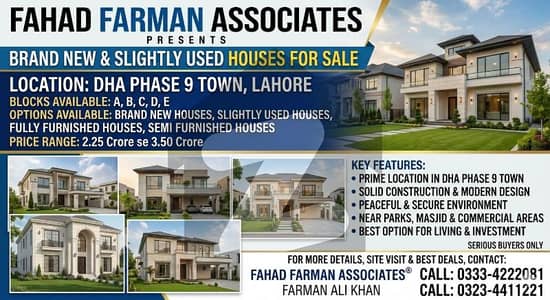 Fahad Farman Associates Offers DHA 9 Town House For Sale