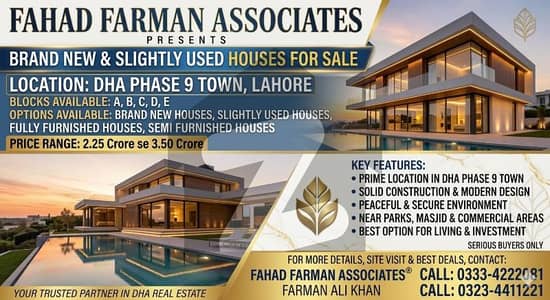 Fahad Farman Associates Offers DHA 9 Town House For Sale