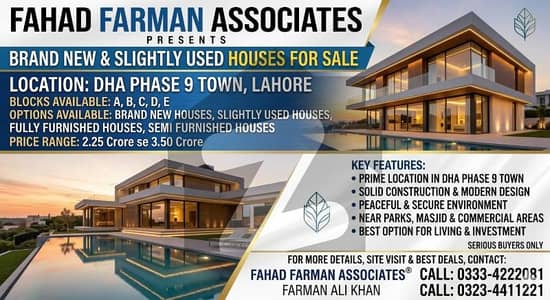 Fahad Farman Associates Offers DHA 9 Town House For Sale