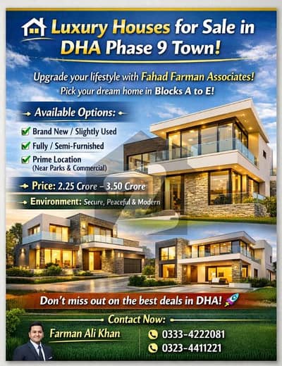 Fahad Farman Associates Offers DHA 9 Town House For Sale