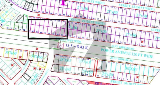 5 Marla 25x54 Sq ft 120 Ft Road Plot located on Block-I, Power Avenue available for sale