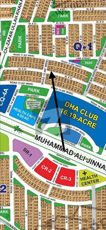 DHA Multan sector Q 1 kanal residential plot near to park, Masjid and commercial. Very close to 300ft road.