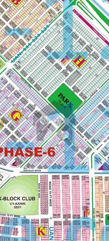 1 Kanal Plot Phase 6 Near To Park Top Location For Sale In DHA Lahore. Direct Owner Meeting