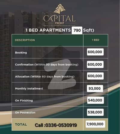 (790 Sq Feet) 1 Bed Apartment Available For Sale On 4.5 Years Easy Instalment Plan