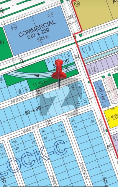 1 KANAL FRONT OPEN PLOT FOR SALE C BLOCK FAISAL HILLS