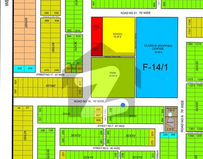 10 Marla (35x70) 70 Feet Wide Road Park Face Plot For Sale F-14/1 Islamabad