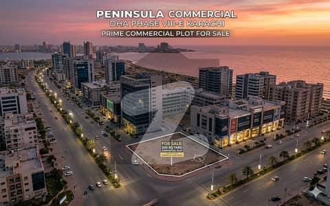 Prime 200 Yards Commercial Plot For Sale Peninsula Commercial, Lane-12, DHA Phase VIII-E