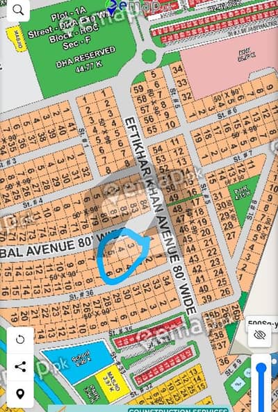 1 Kanal Plot for Sale on Zafar Iqbal Avenue plot no 4 DHA Phase 5 Islamabad Very Reasonable Price 3.30 Crore