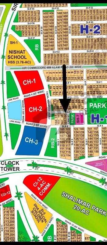 DHA Multan Sector H 1 Kanal Corner + Park Facing Residential Plot Near To Park, Masjid And Commercial. Very Close To 300ft Road.