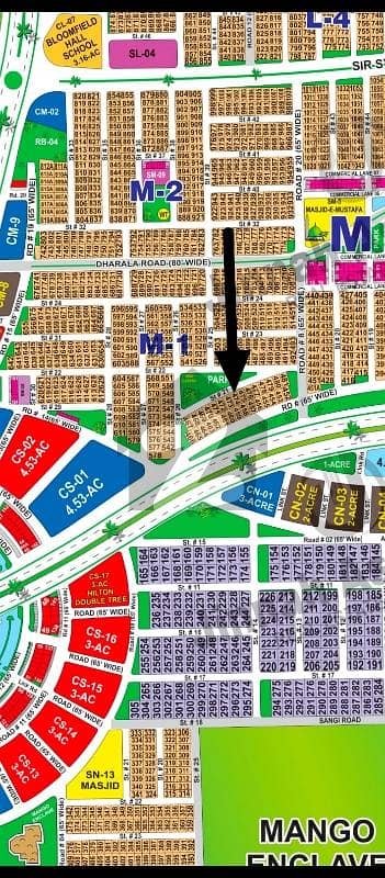 DHA Multan Sector M 1 Kanal Park Facing Residential Plot Near To Park, Masjid And Commercial. Backside Of 300ft Road.