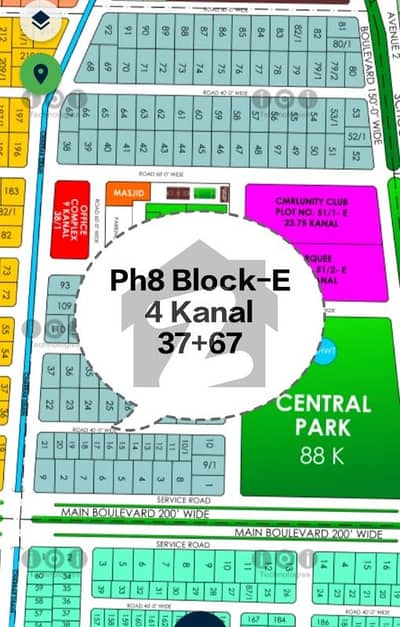 پارک ویو ۔ بلاک ای ڈی ایچ اے فیز 8 سابقہ ​​پارک ویو,ڈی ایچ اے فیز 8,ڈی ایچ اے ڈیفینس,لاہور میں 4 کنال رہائشی پلاٹ 13.0 کروڑ میں برائے فروخت۔