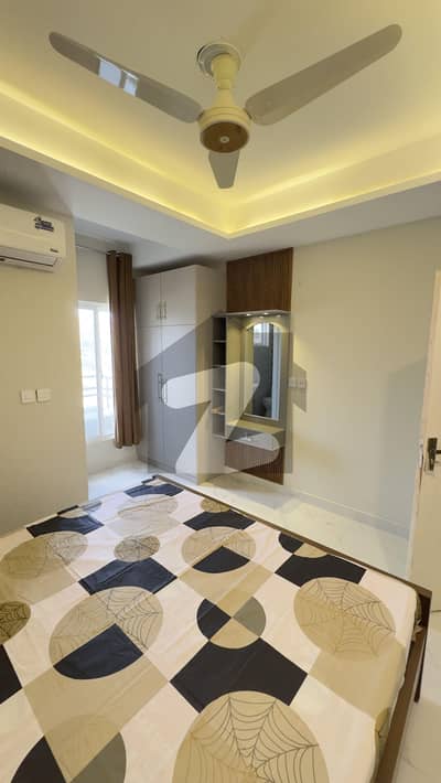 Furnished Luxury 1-Bedroom Apartment Is Available For Rent In B-17 Islamabad At Main Entrance.