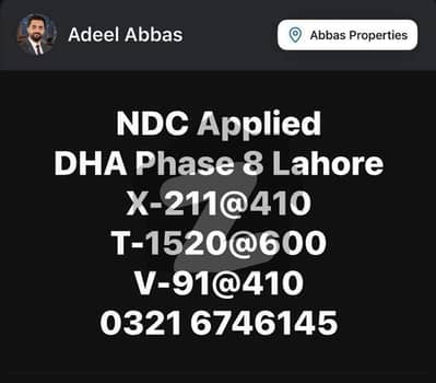 ڈی ایچ اے فیز 8 - بلاک ایس فیز 8,ڈیفنس (ڈی ایچ اے),لاہور میں 1 کنال رہائشی پلاٹ 4.5 کروڑ میں برائے فروخت۔