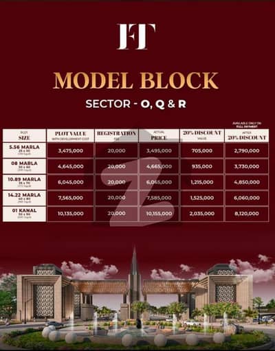 Booking Available in Model Block Sector O , Q & R ( On Cash ) 5 Marla , 8 Marla , 10 Marla , 14 Marla & 1 Kanal.