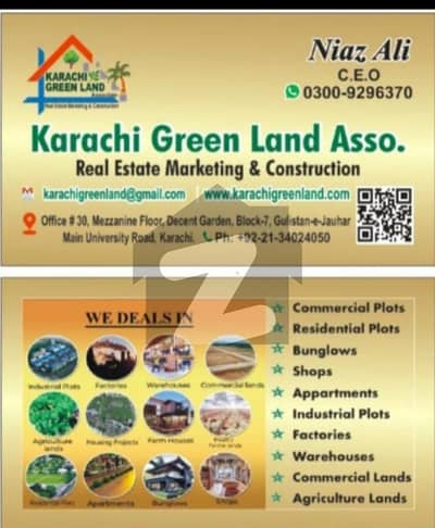 600 yards Residential plot for sale in Gulstan-e-Johar at main University road oction file
