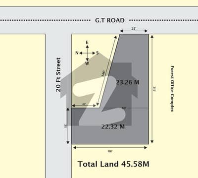 45 marla with 25 feet GT road front