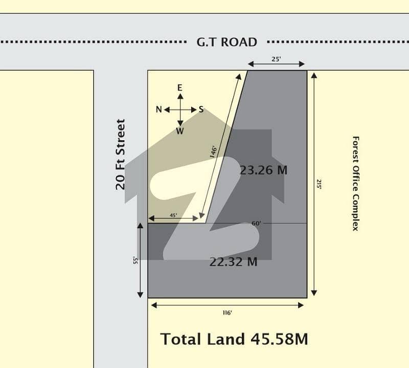 45 marla with 25 feet GT road front 45 marla with 25 feet GT road front