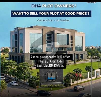 2 kanal plot phase 8 X-Block opposite Dolman mall DHA office for sale in DHA Lahore. direct owner meeting