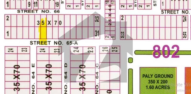 G-14/2 Street 65A Sun Face Possession Plot Size 35x70 for sale