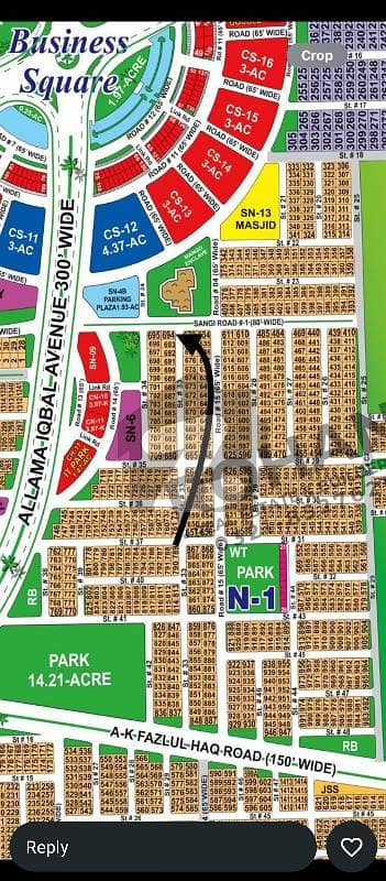 DHA Multan sector N 1 kanal corner on 80ft road residential plot near to park, Masjid and commercial.